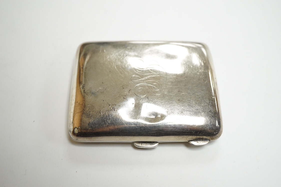 A George V silver cigarette case, William Neale Ltd, Birmingham, 1915, 85mm, 2.5oz.